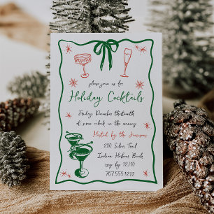 Bright Spirits Holiday Cocktail Party Invitation