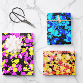 Bright Splattered Paint  Wrapping Paper Sheets