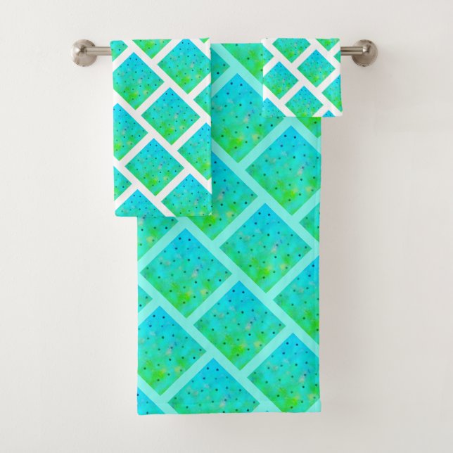 Bright Spring Colors Pattern Towel Set (Insitu)