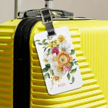 Bright Spring Floral Bouquet with Monogram Luggage Tag<br><div class="desc">A bright and beautiful spring bouquet of yellow, pink and white watercolor florals makes this feminine design pop with style. The colors exude happiness and a cheerful spirit. This design is a great choice for women, teens and girls who enjoy gardening and flowers. Personalize the text template with your monogram...</div>
