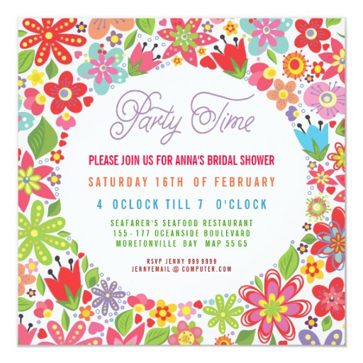 BRIGHT SPRING FLORAL BRIDAL SHOWER INVITATION | Zazzle