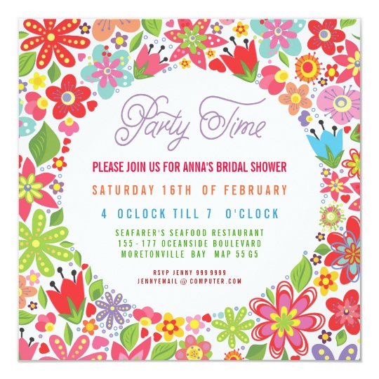 BRIGHT SPRING FLORAL BRIDAL SHOWER INVITATION