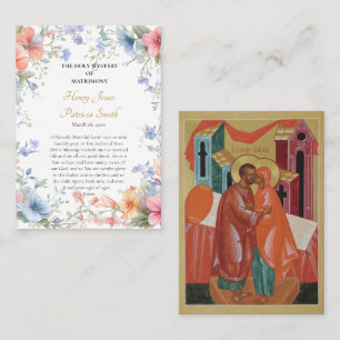 Bright Spring Flowers Orthodox Wedding Prayer Card