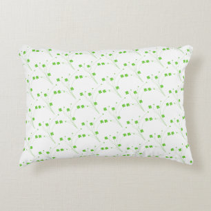 Bright Spring Green Flowers, Small Floral Print Accent Pillow