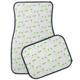 Bright Spring Green Flowers, Small Floral Print Car Floor Mat