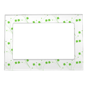 Bright Spring Green Flowers, Small Floral Print Magnetic Frame