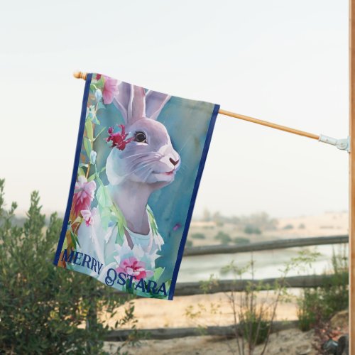 Bright Spring Ostara Hare Eostre Rabbit Pagan House Flag