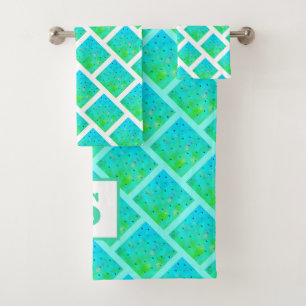 Bright Spring Summer Monogram Towel Set