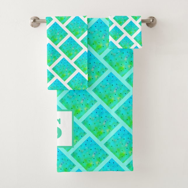 Bright Spring Summer Monogram Towel Set (Insitu)