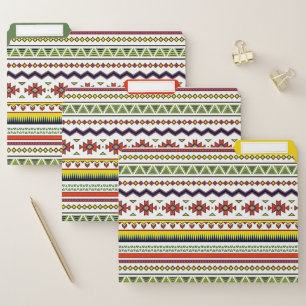 Bright spring tribal file folder