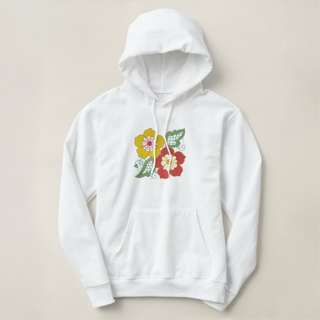 Bright Springy Customizable Floral Emb. Sweatshirt (Design Front)