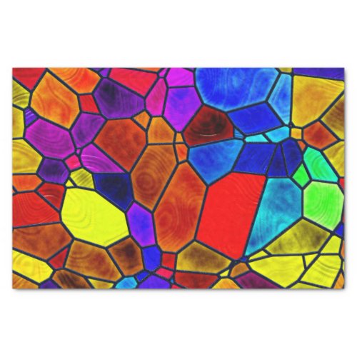 Bright Stained Glass Decoupage Tissue Paper
