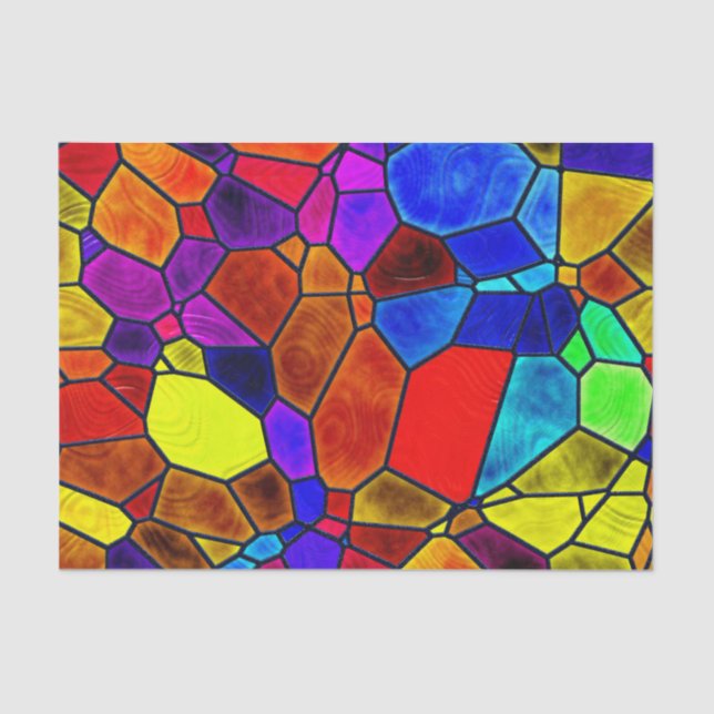 Bright Stained Glass Decoupage Tissue Paper (Front)