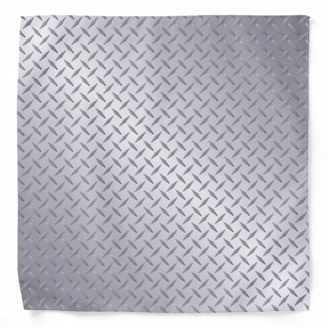 Bright Stainless Steel Diamondplate Pattern Bandana (Front)