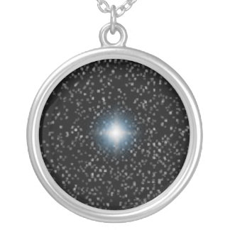 Bright star and specks on black necklaces