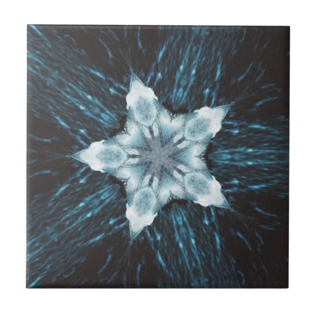Bright Star Pops Out Of Dark Water Ceramic Tile (Front)