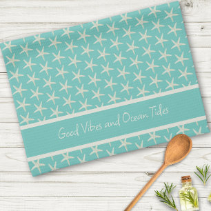 Bright  Starfish Pattern   Coastal Kitchen Towel