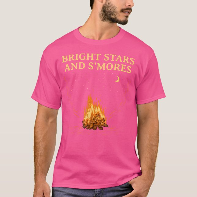 Bright Stars And S'Mores Camping Friends Camper Bu T-Shirt (Front)
