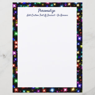 Bright Stars Fireworks Rainbow Colors Personalize