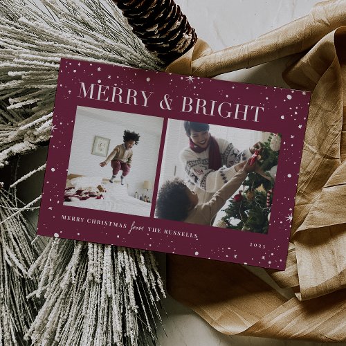 Bright Stars  Merry  Bright Photo Holiday Card