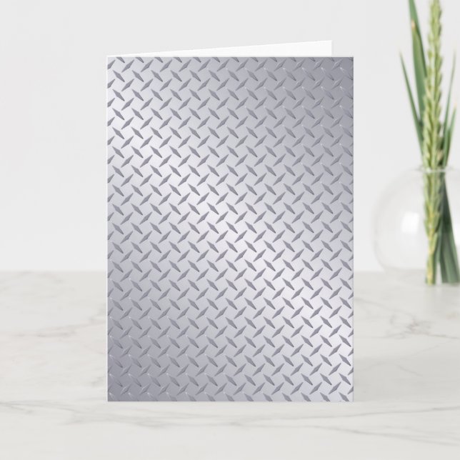 Bright Steel Diamond Plate Background Card (Front)