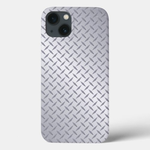 Bright Steel Diamond Plate Background iPhone 13 Case