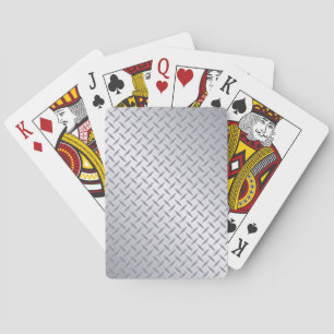 Bright Steel Diamond Plate Background Poker Cards