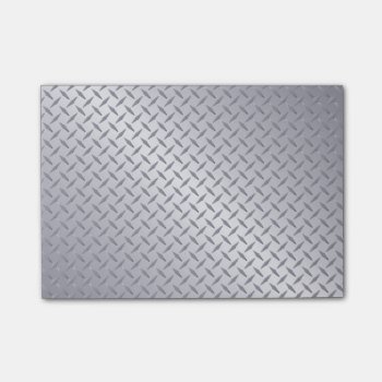 Bright Steel Diamond Plate Background Post-it Notes by TonesAndTextures at Zazzle