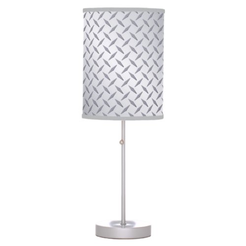 Bright Steel Diamond Plate Background Table Lamp