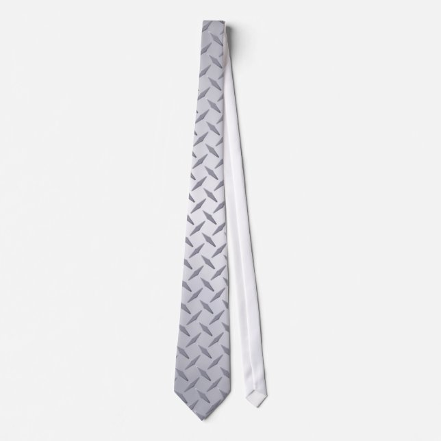 Bright Steel Diamond Plate Background Tie (Front)