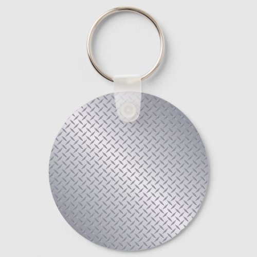 Bright Steel Diamond Plate Keychain