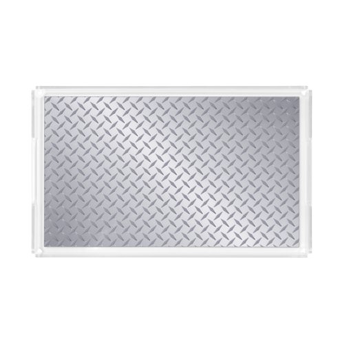 Bright Steel Diamond Plate Look Acrylic Tray