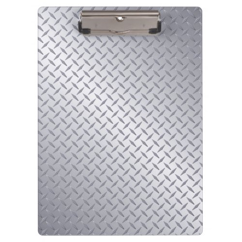 Bright Steel Diamond Plate Look Clipboard