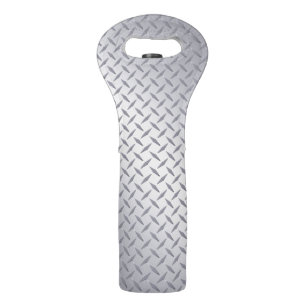 Bright Steel Diamond Plate Look Wine Bag