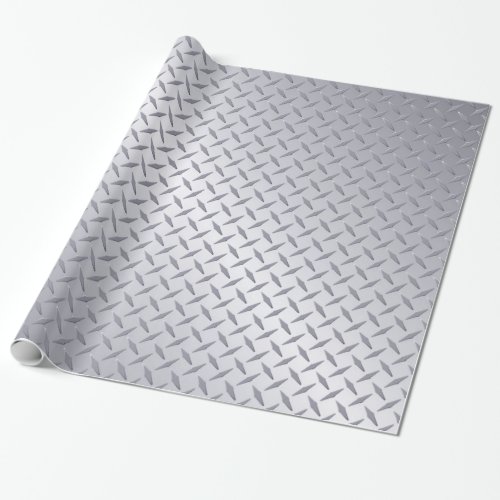 Bright Steel Diamond Plate Pattern Wrapping Paper