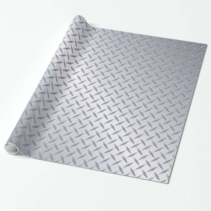 Bright Steel Diamond Plate Pattern Wrapping Paper Zazzle