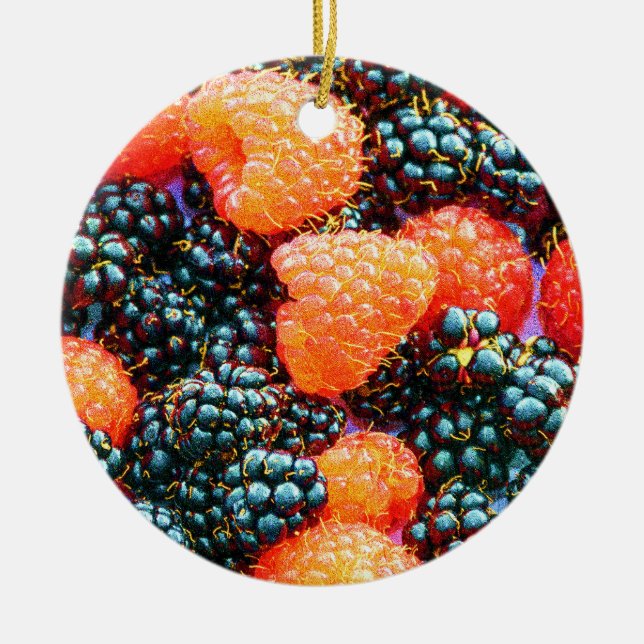 "Bright Strawberry" Cute Photo. Buy Now Ceramic Ornament (Front)