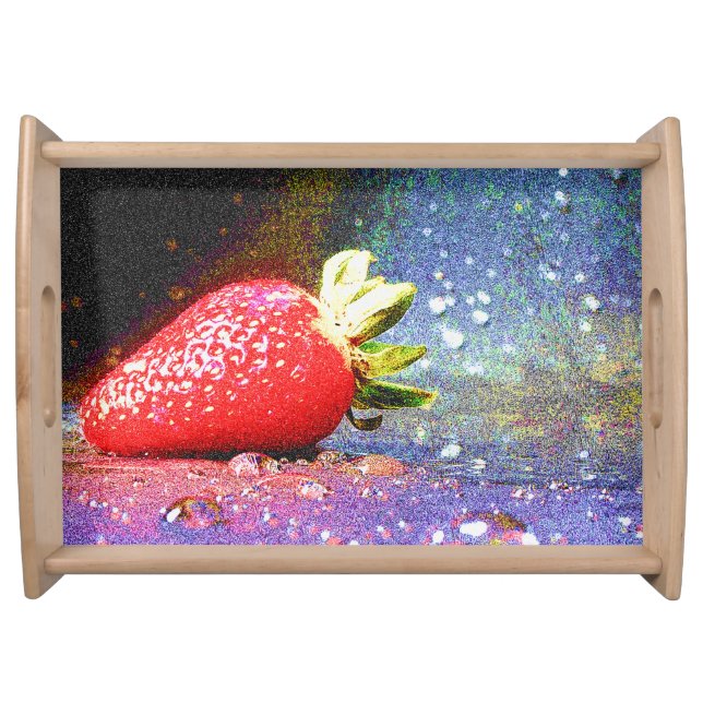"Bright Strawberry" Cute Photo. Buy Now  Serving Tray (Front)