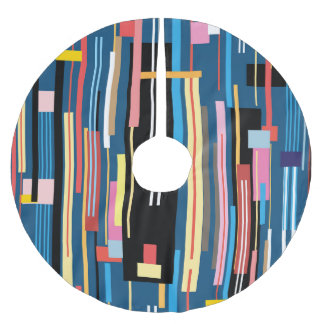 Bright Stripe Abstract Pattern Brushed Polyester Tree Skirt