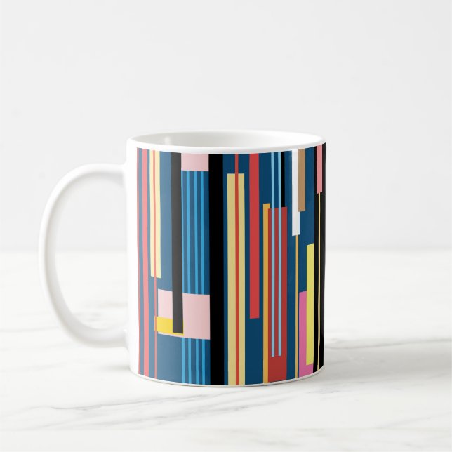 Bright Stripe Abstract Pattern Coffee Mug (Left)