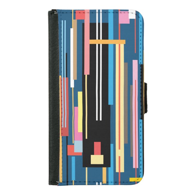 Bright Stripe Abstract Pattern Samsung Galaxy Wallet Case (Front)