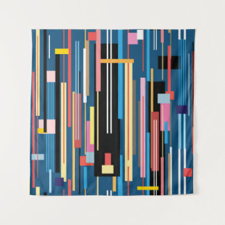 Bright Stripe Abstract Pattern Tapestry