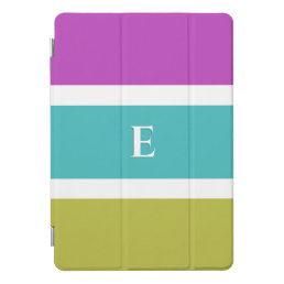 Bright Stripe Modern Trendy Pattern Cool Monogram iPad Pro Cover