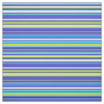 Bright Stripe Pattern Geometric Modern Blue Lime Fabric