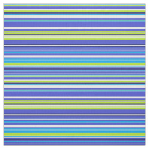 Bright Stripe Pattern Geometric Modern Blue Lime Fabric