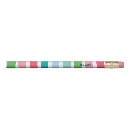 Bright Stripe Personalize Pencil