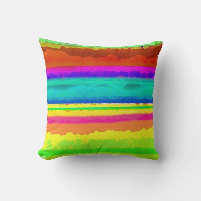 Bright Stripe Throw Pillow (Front)