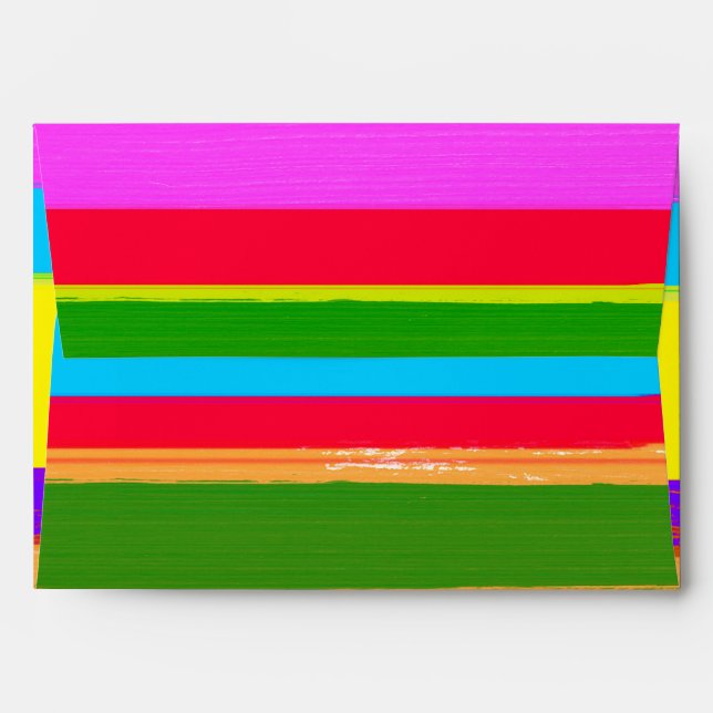 Bright Stripes Fiesta Cinco De Mayo Birthday Party Envelope (Back (Top Flap))