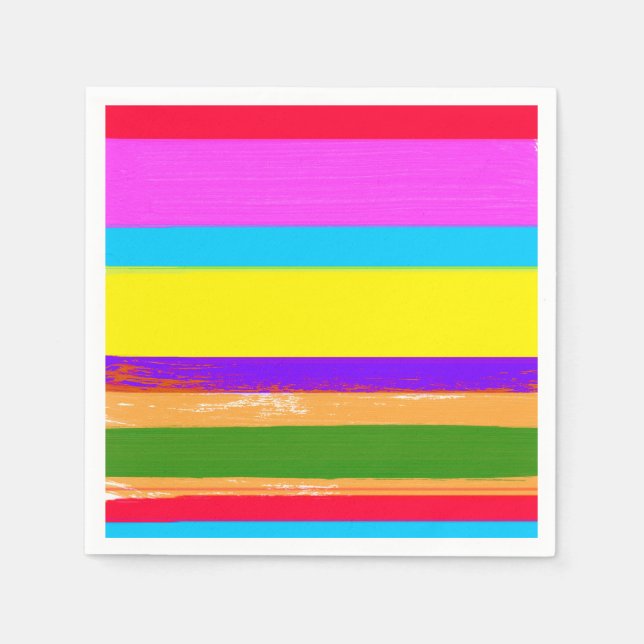 Bright Stripes Fiesta Cinco De Mayo Birthday Party Napkins (Front)