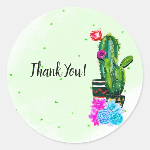 Bright Stripes Fiesta Succulents Cinco de Mayo Classic Round Sticker